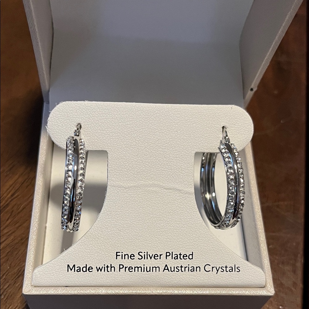 Sofia James Fine Silver Plated Premium AustriN Crystal Hoop